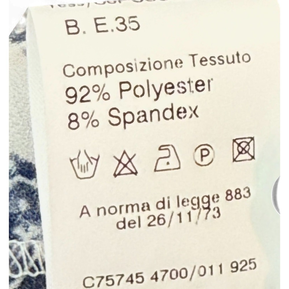 Peserico Luxury Italian White Blue Drape Cowl Neck Dress S Spring Wedding Guest - Picture 3 of 7